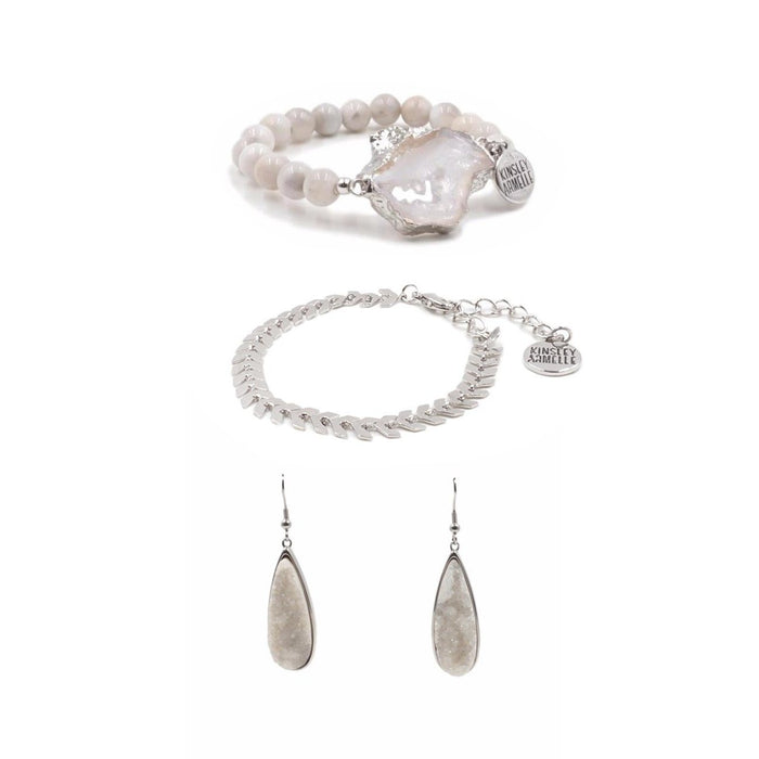Silver Cordova Jewelry Set (Wholesale)