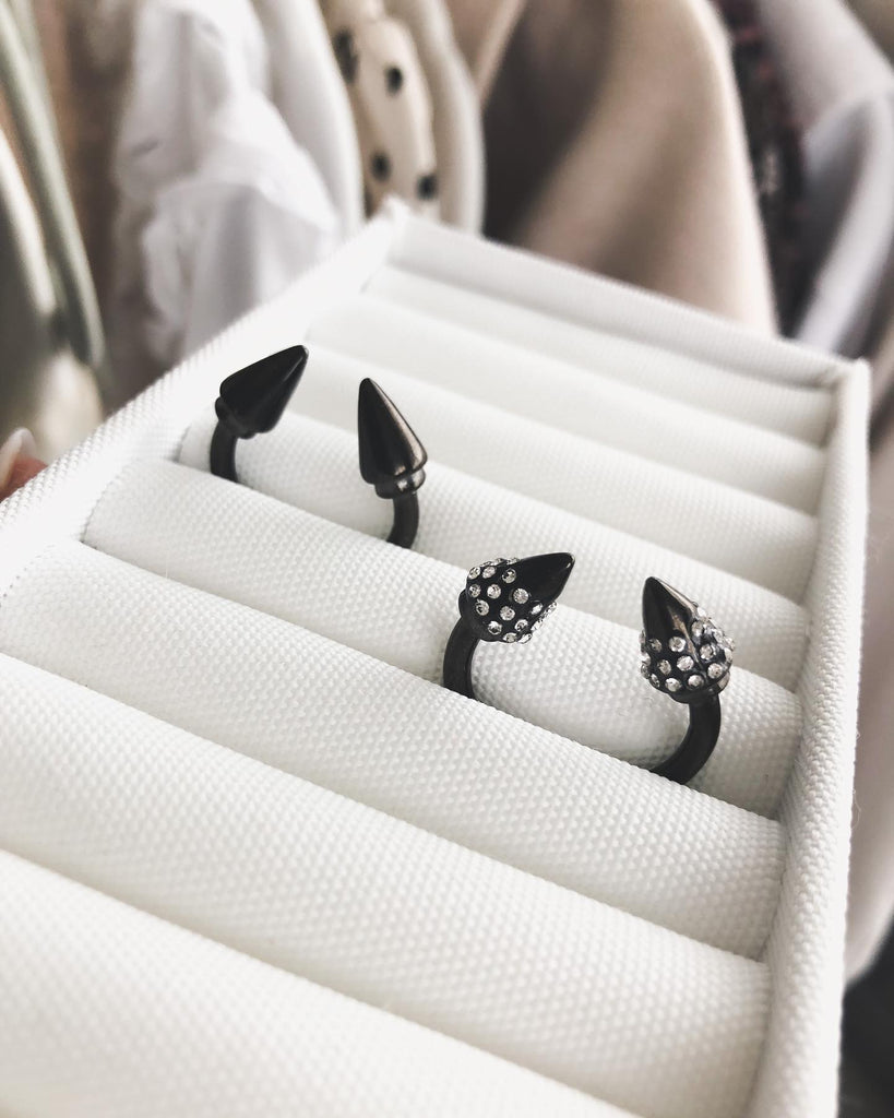 Spike Collection - Black Ring Set