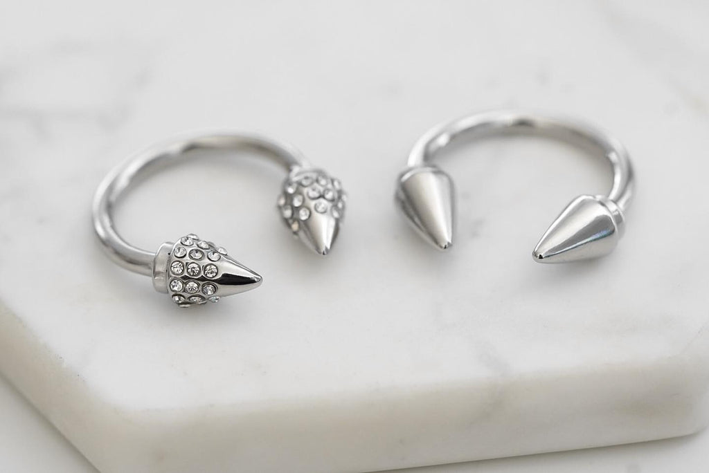 Spike Collection - Silver Ring Set