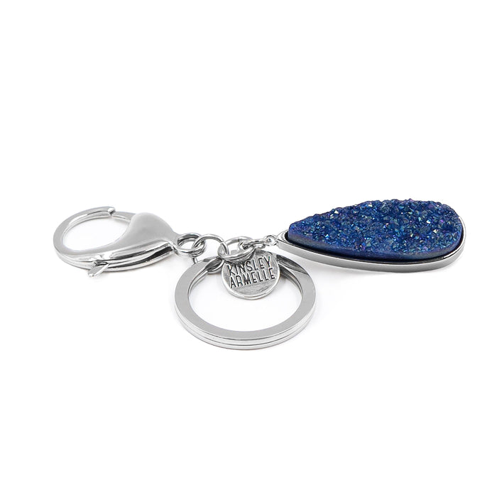 Accessory Collection - Silver Denim Quartz Drop Keychain (Wholesale)