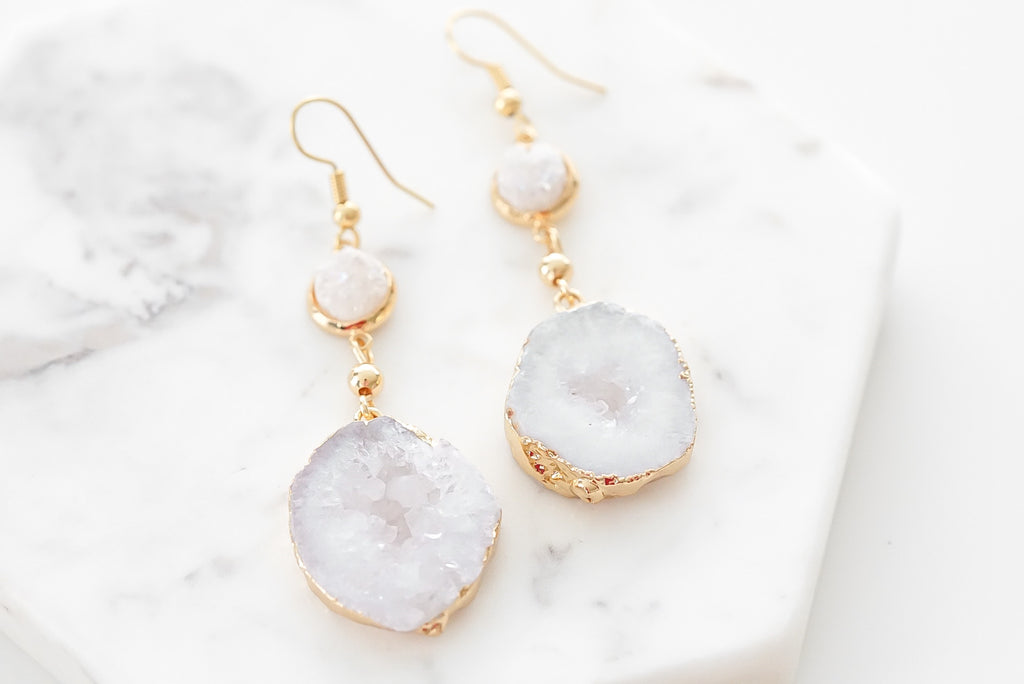 Agate Collection - Pearl Drop Earrings