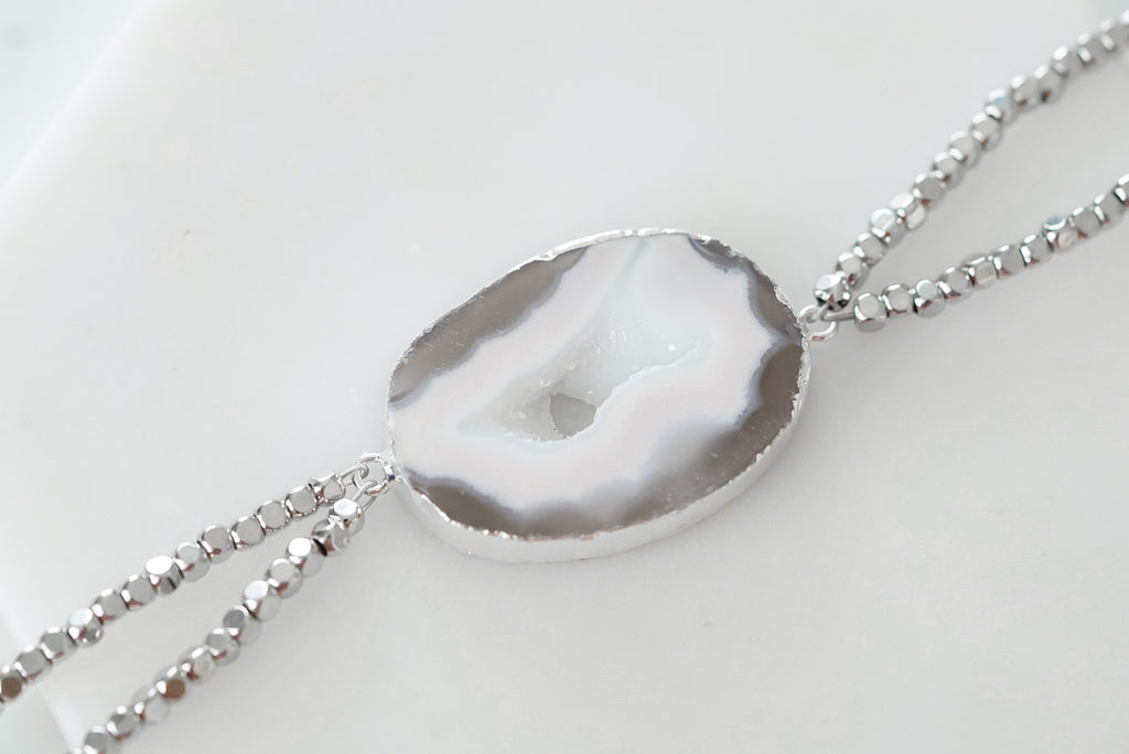 Agate Collection - Silver Crush Bracelet
