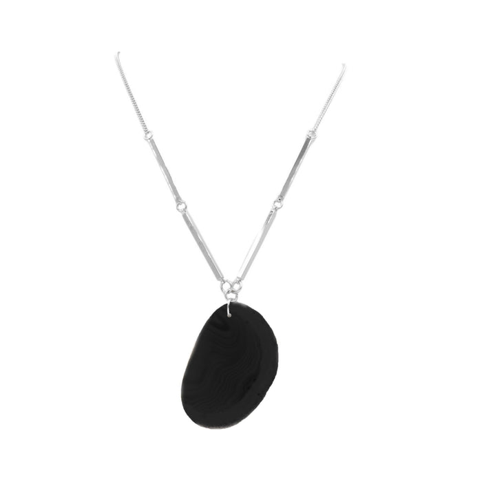 Agate Collection - Silver Slate Necklace (Wholesale)