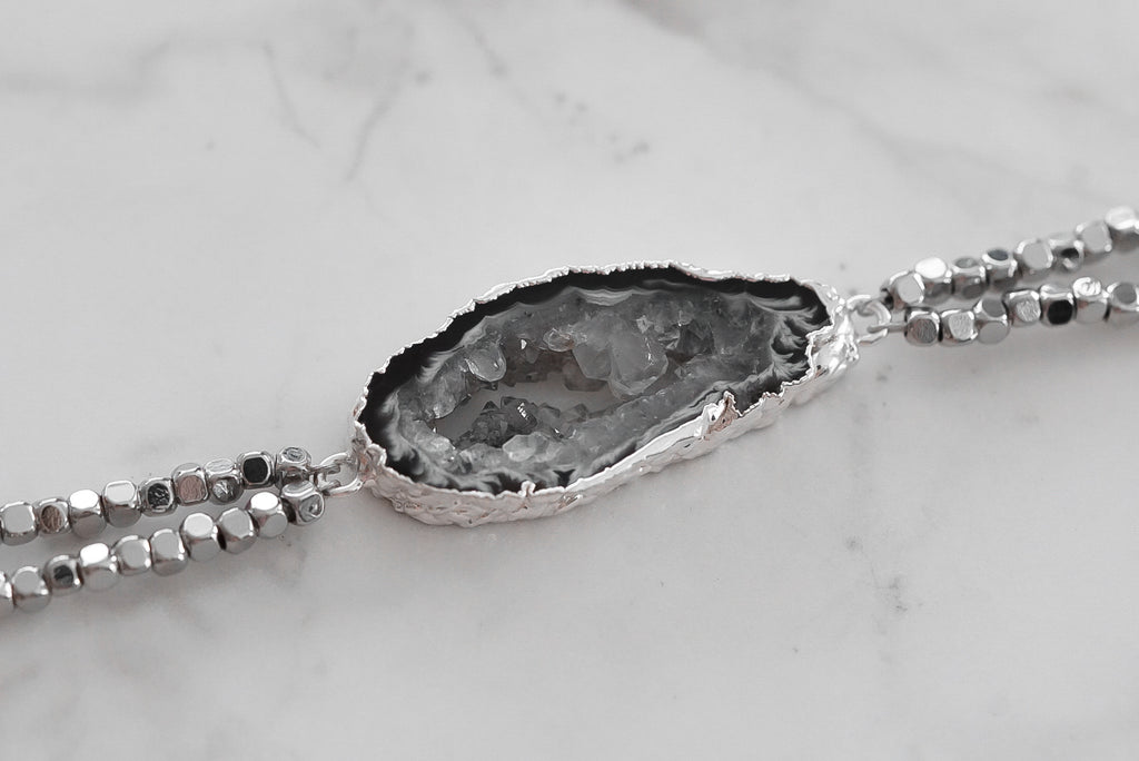 Agate Collection - Silver Stormy Bracelet