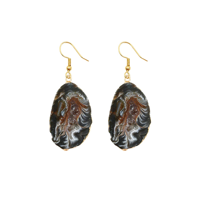 Agate Collection - Smoky Drop Earrings