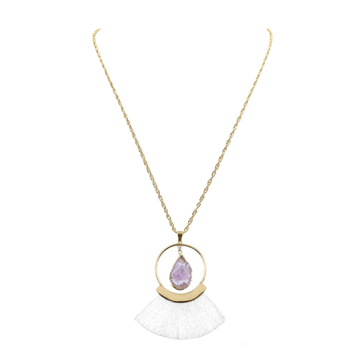 Agate Collection - Ashen Fringe Necklace (Wholesale)