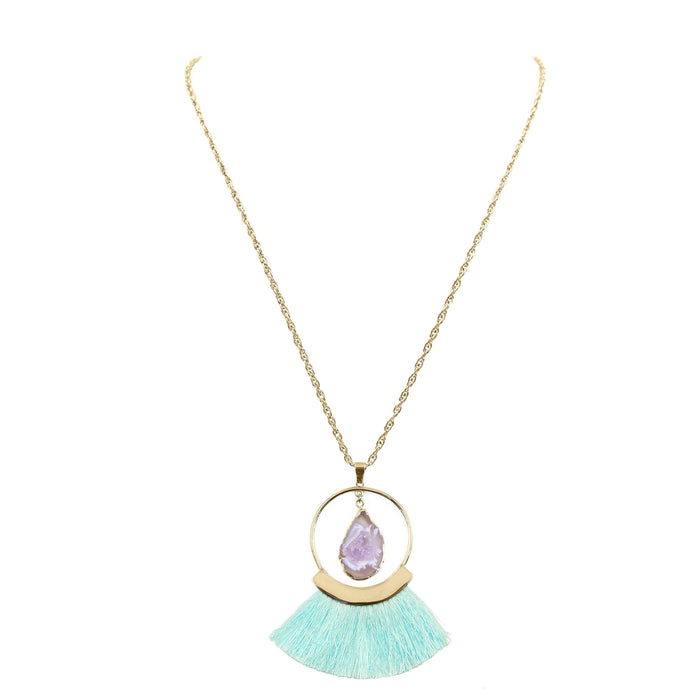 Agate Collection - Mint Fringe Necklace