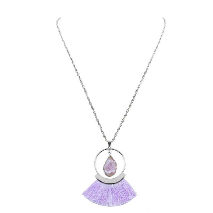 Agate Collection - Silver Royal Fringe Necklace (Ambassador)