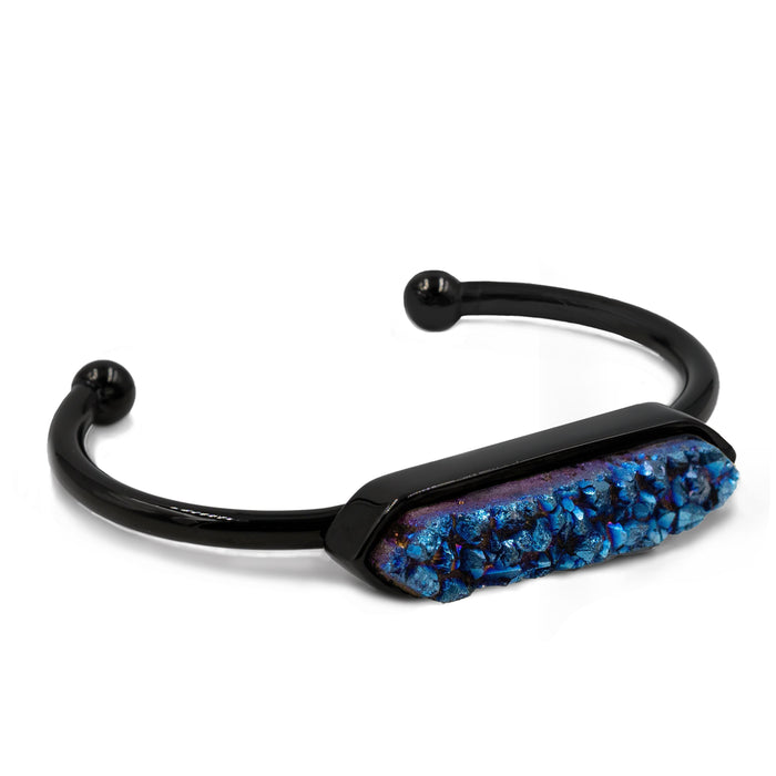 Bangle Collection - Black Ondine Blue Quartz Bracelet (Wholesale)