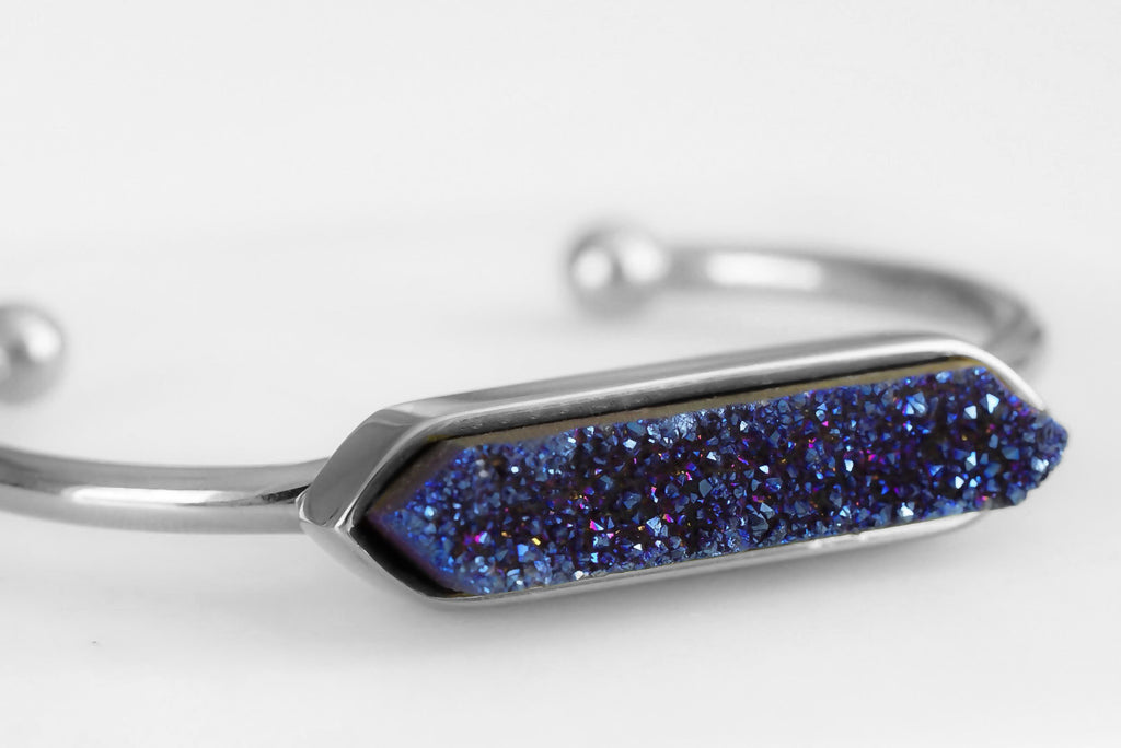 Bangle Collection - Silver Phoenix Cosmic Quartz Bracelet