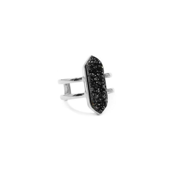 Bangle Collection - Silver Parvus Raven Quartz Ring (Ambassador)