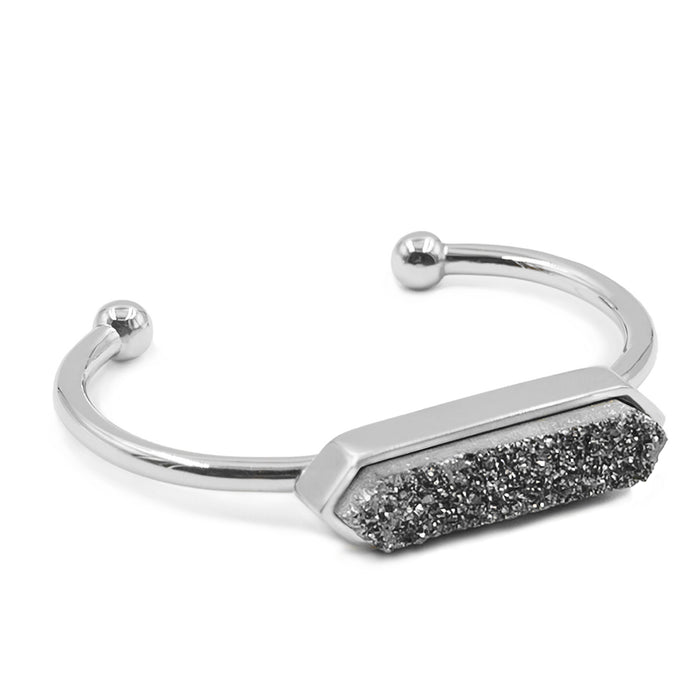 Bangle Collection - Silver Stormy Quartz Bracelet (Ambassador)