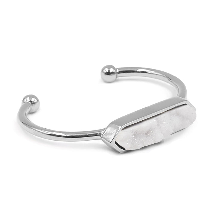 Bangle Collection - Silver Quartz Bracelet (Unique)