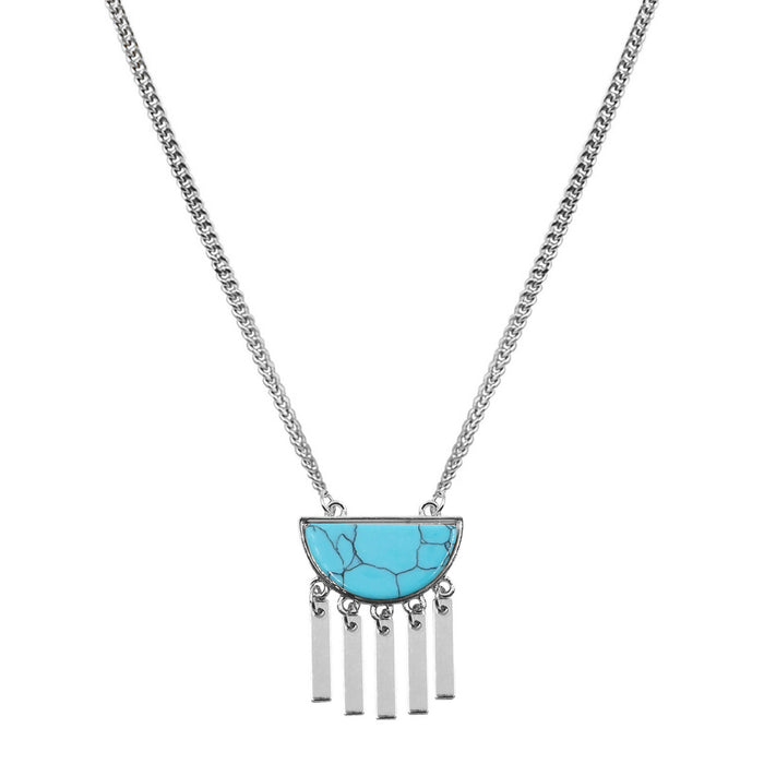 Bianca Collection - Silver Turquoise Necklace (Wholesale)
