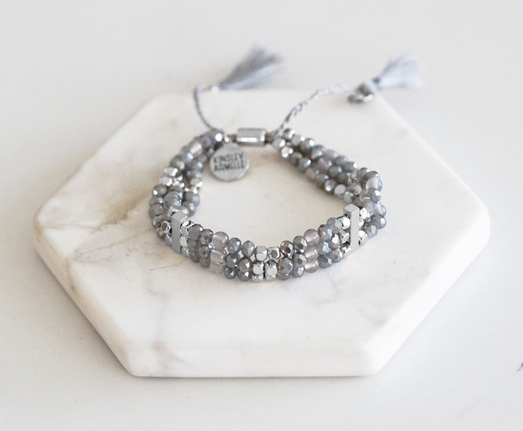 Bondi Collection - Silver Cinder Bracelet