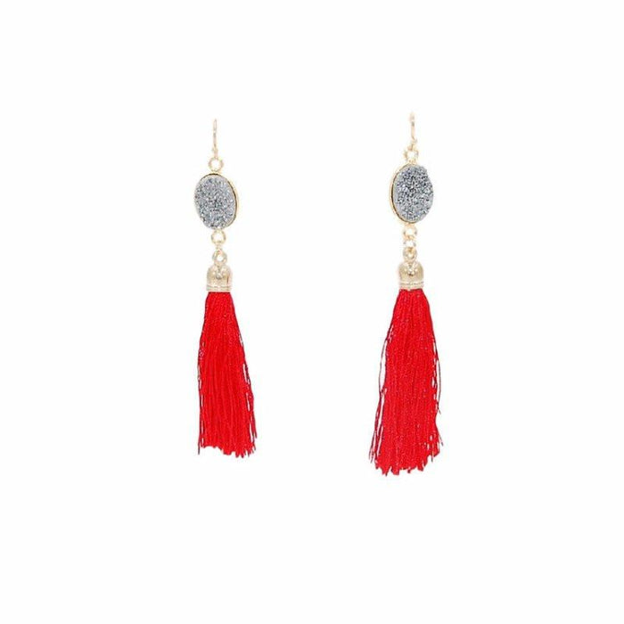 Fringe Collection - Candy Apple Drop Earrings (Wholesale) - Kinsley Armelle