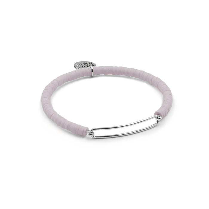 Charm Collection - Silver Lilac Bar Bracelet (Wholesale)