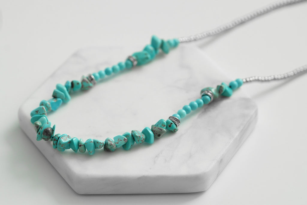 Cluster Collection - Silver Turquoise Necklace