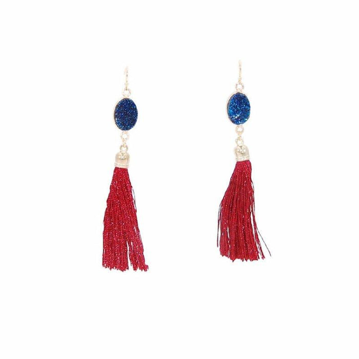 Fringe Collection - Crimson Drop Earrings (Ambassador) - Kinsley Armelle