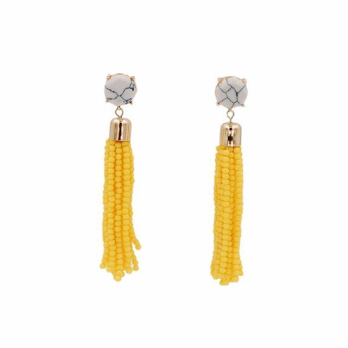 Tassel Collection - Canary Beaded Earrings - Kinsley Armelle