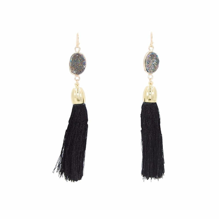 Fringe Collection - Raven Drop Earrings (Wholesale) - Kinsley Armelle