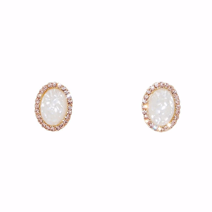 Essence Collection - Cloud White Stud Earrings - Kinsley Armelle