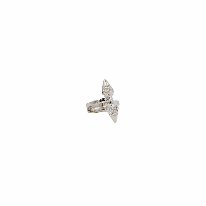Spike Collection - Silver Dual Bling Ring (Wholesale) - Kinsley Armelle