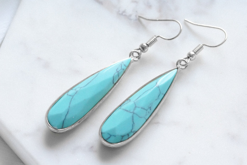 Darcy Collection - Silver Turquoise Earrings