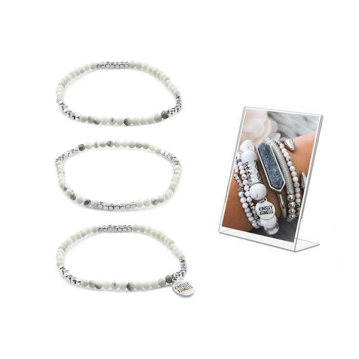 Dia Collection - Silver Pepper Bracelet Set (Wholesale)