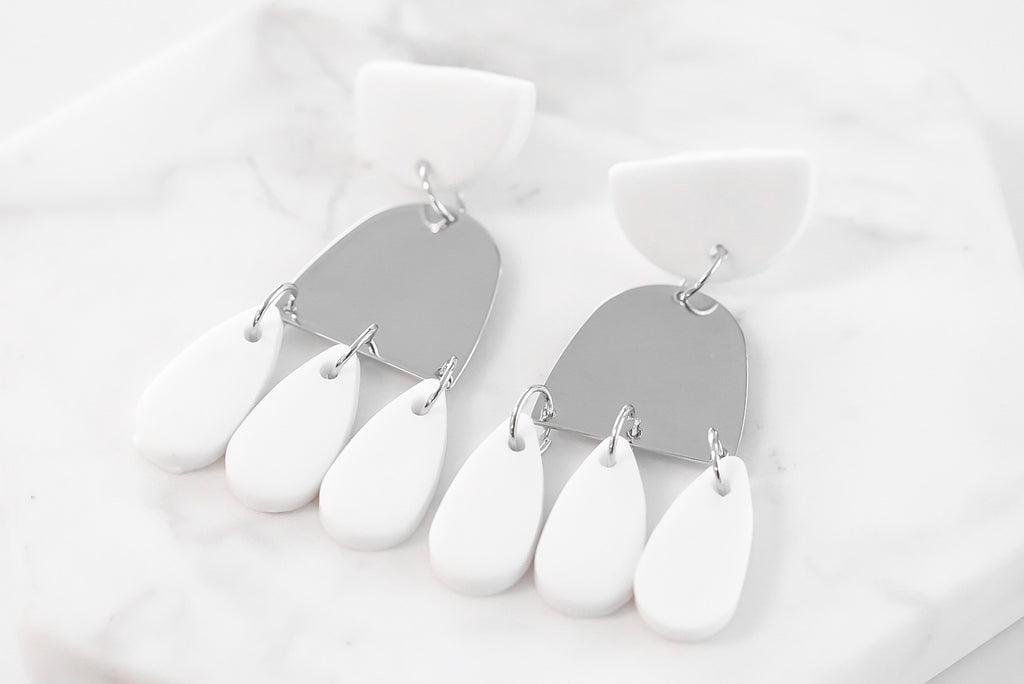Doris Collection - Silver Ashen Earrings