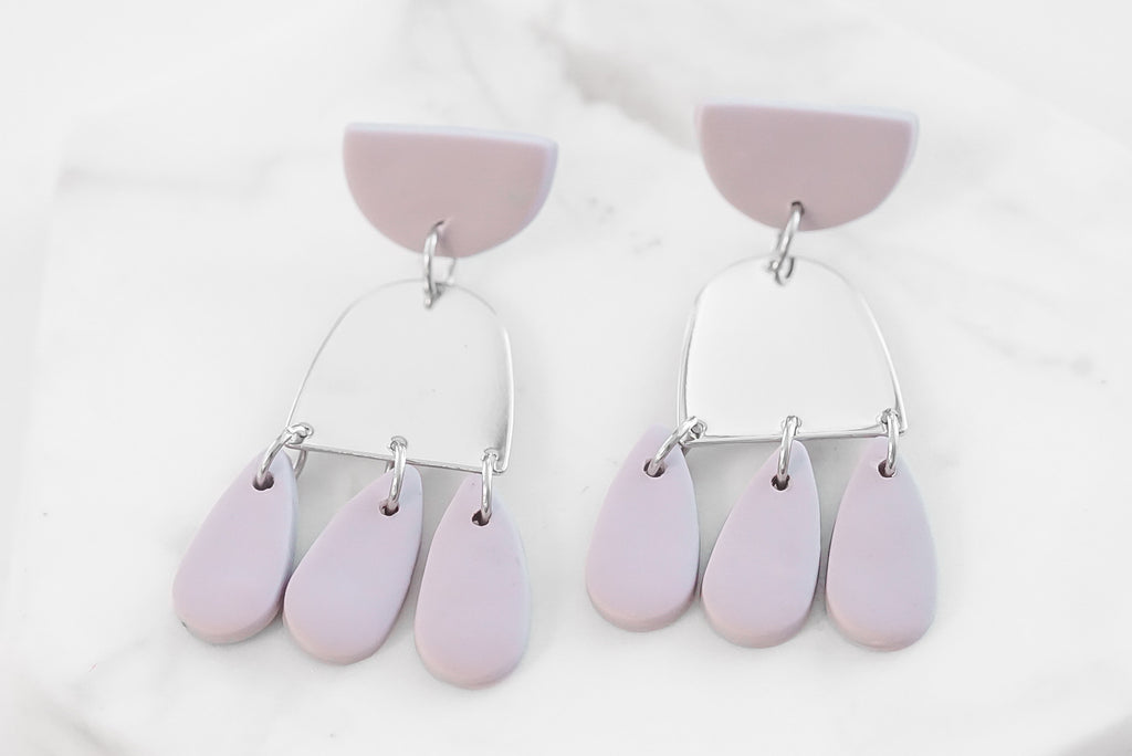 Doris Collection - Silver Lilac Earrings