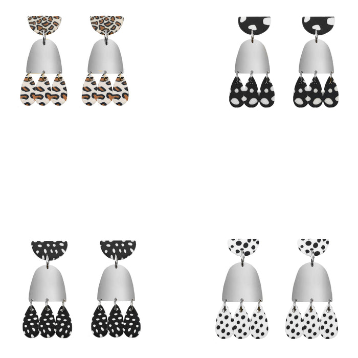 Doris Collection - Silver Printed Earrings Collectors Set