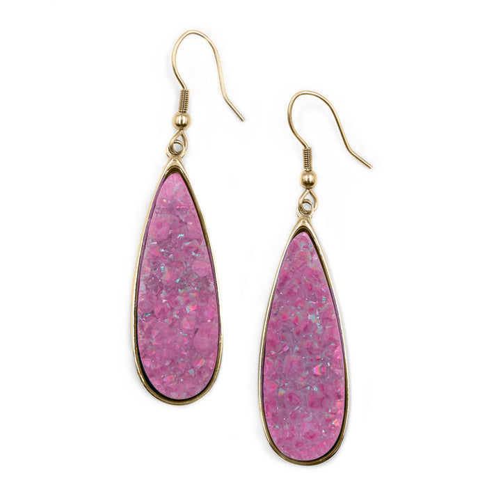 Druzy Collection - Blush Quartz Drop Earrings