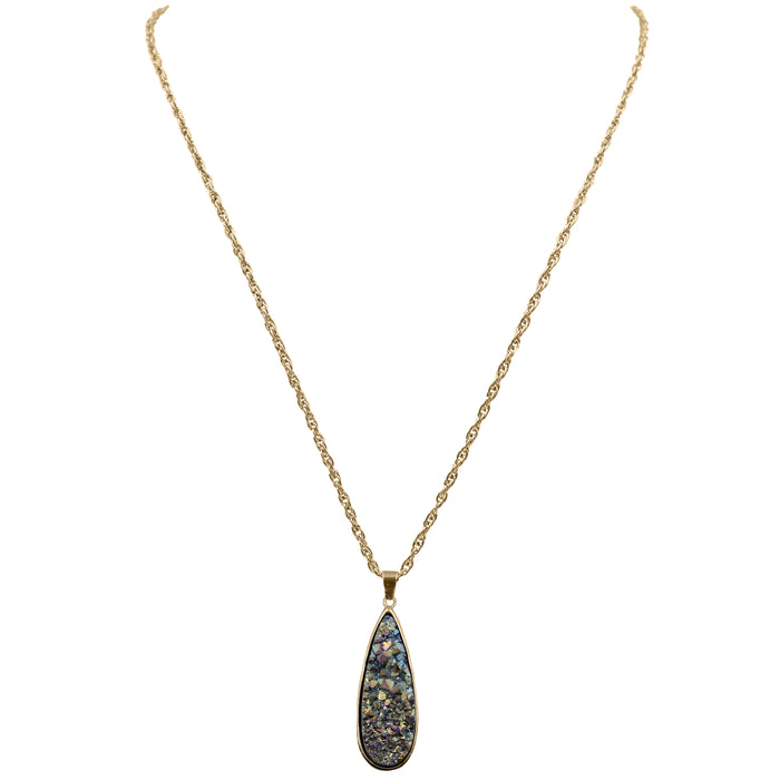 Druzy Collection - Elara Cosmic Quartz Drop Necklace (Ambassador)