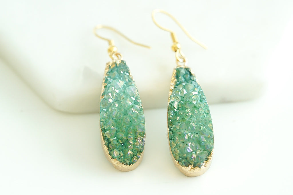 Druzy Collection - Jade Drop Earrings