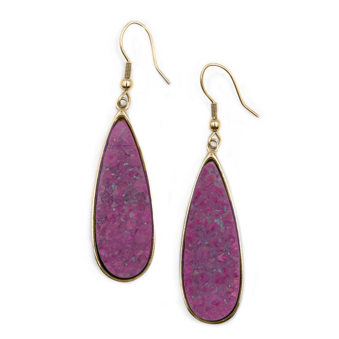 Druzy Collection - Magenta Quartz Drop Earrings (Limited Edition)