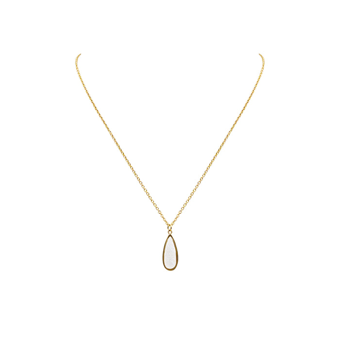 Druzy Collection - Petite Quartz Drop Necklace