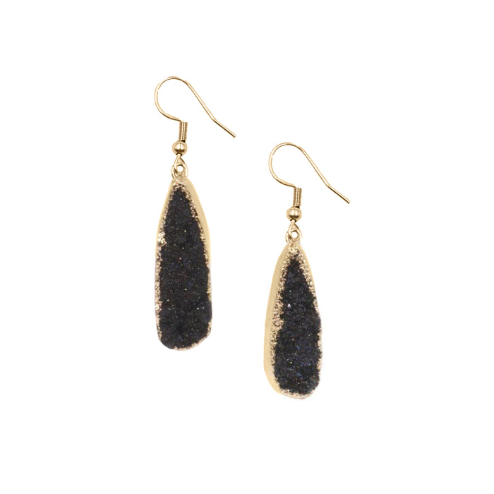 Druzy Collection - Raven Drop Earrings (Ambassador)