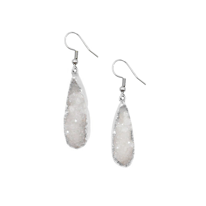Druzy Collection - Silver Ice Drop Earrings (Wholesale)