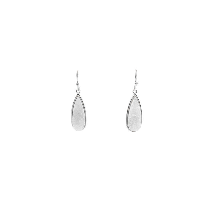 Druzy Collection - Silver Petite Quartz Drop Earrings (Wholesale)