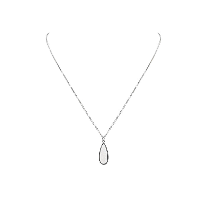 Druzy Collection - Silver Petite Quartz Drop Necklace (Wholesale)