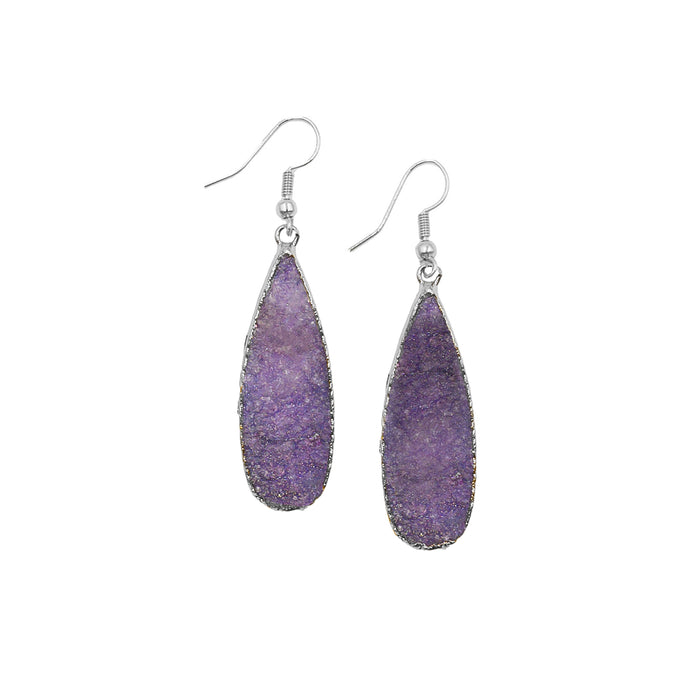 Druzy Collection - Silver Royal Drop Earrings (Wholesale)