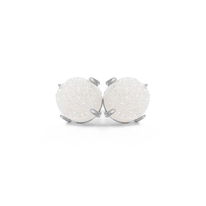 Eden Collection - Silver Pearl Quartz Stud Earrings