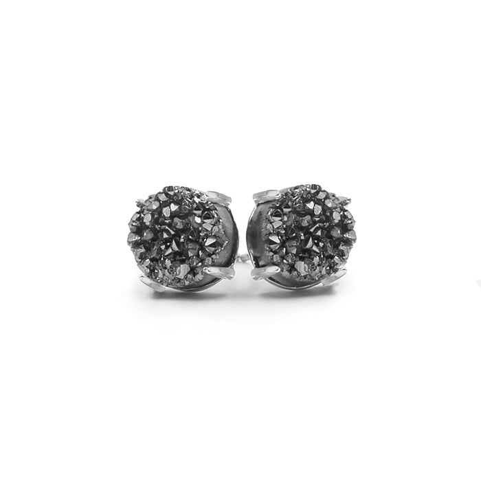 Eden Collection - Silver Stormy Quartz Stud Earrings