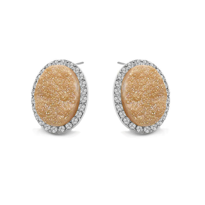 Enchantment Collection - Silver Amber Stud Earrings (Ambassador)