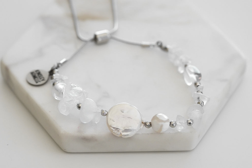 Epsi Collection - Silver Crystal Glass Bracelet