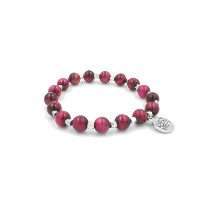 Farrah Collection - Silver Raspberry Wine Bracelet (Wholesale)