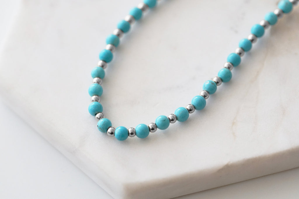 Farrah Collection - Silver Turquoise Necklace
