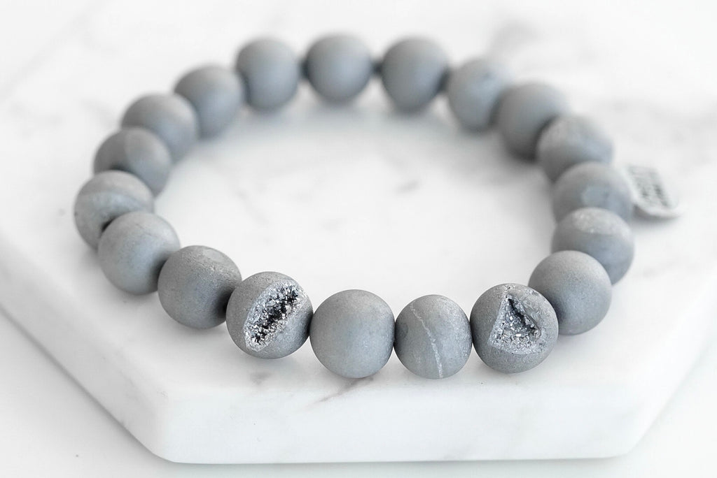 Geode Collection - Frost Silver Bracelet