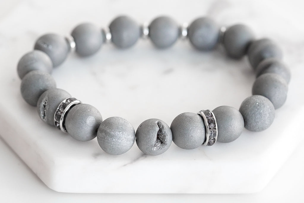 Geode Collection - Silver Slate Bracelet